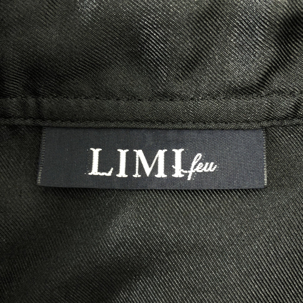LIMI feu / リミフゥ | 2009SS | ポリエステル ピンタック バンドカラーシャツ | S | ブラック | レディース