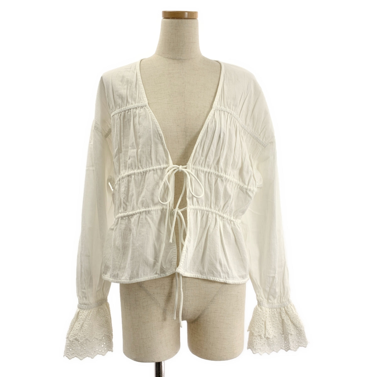 anuke / アンヌーク | Vneck lace blouse コットン レース ブラウス シャツ | F | レディース
