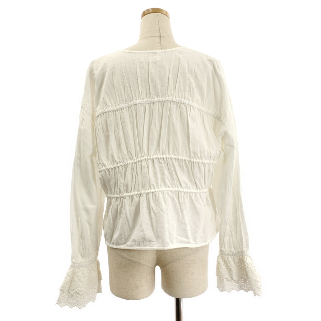 anuke / 안누크 | Vneck lace blouse 코튼 레이스 블라우스 셔츠 | F | 여성