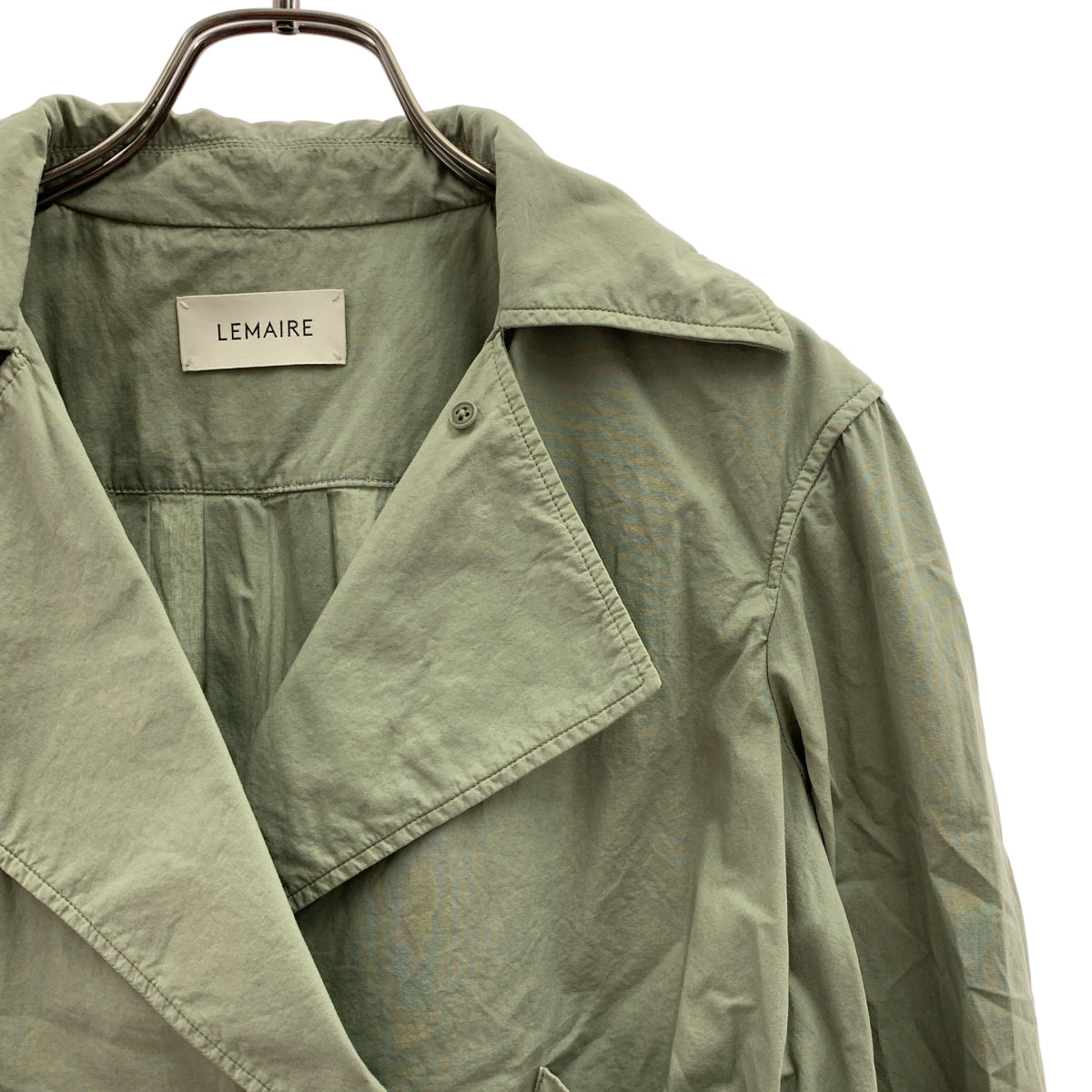 LEMAIRE / 르메르 | 백개더 셔츠 재킷 블루존 | 36 | 여성