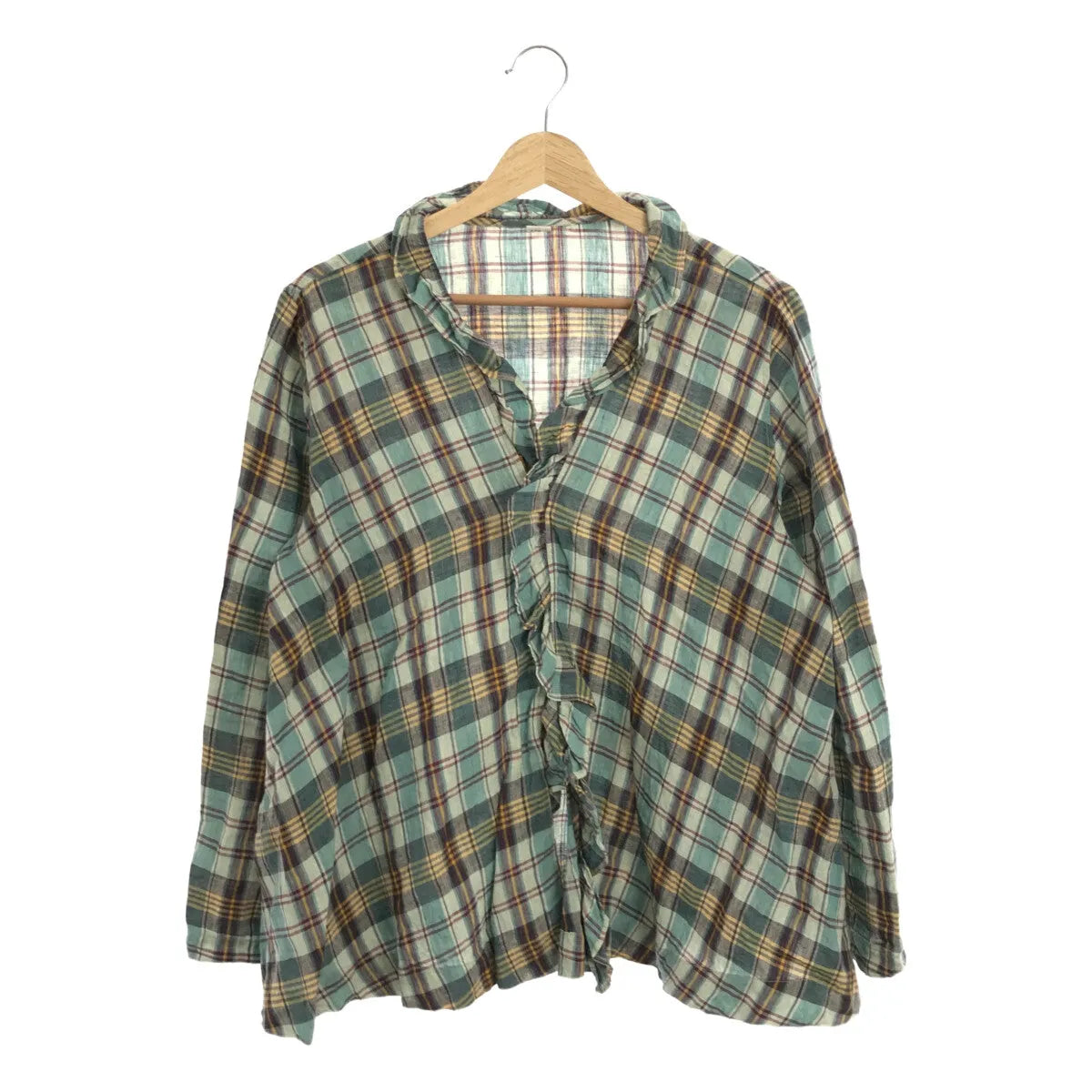 45r / 포티파이브얼 | 인도리넨 프릴 카슈쿠르 블라우스 | 그린 시스템 | 여성