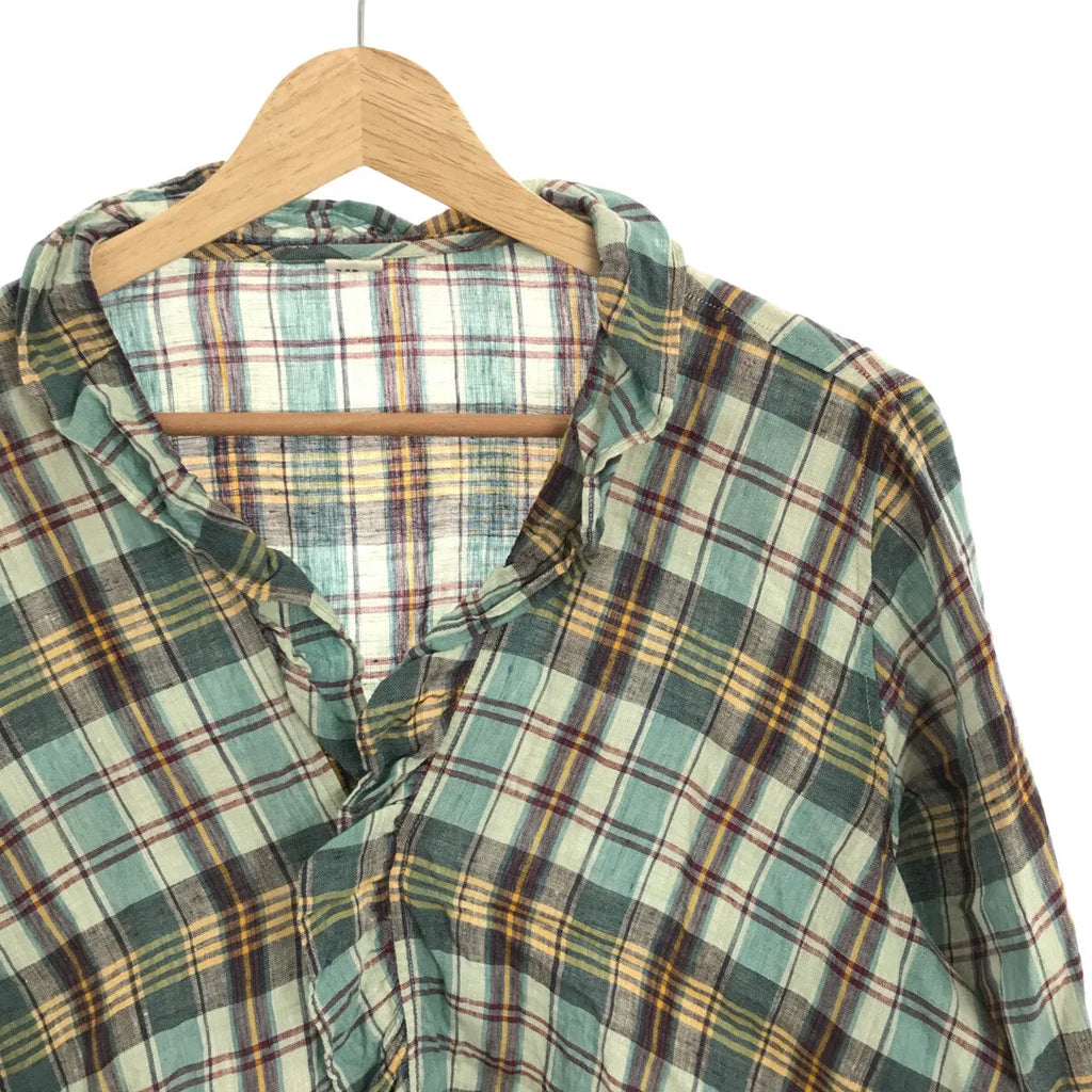 45r / 포티파이브얼 | 인도리넨 프릴 카슈쿠르 블라우스 | 그린 시스템 | 여성