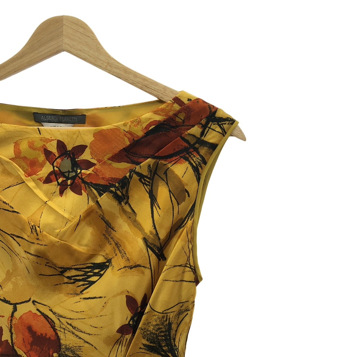 ALBERTA FERRETTI | All-over print, darts, stitch work, side zip dress / fully lined |