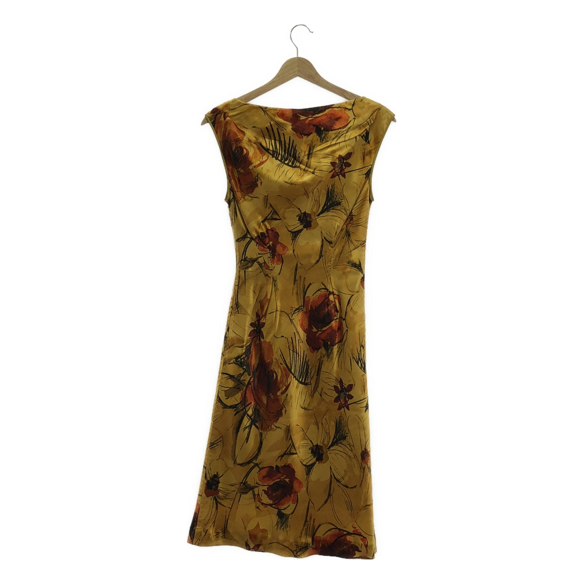 ALBERTA FERRETTI | All-over print, darts, stitch work, side zip dress / fully lined |