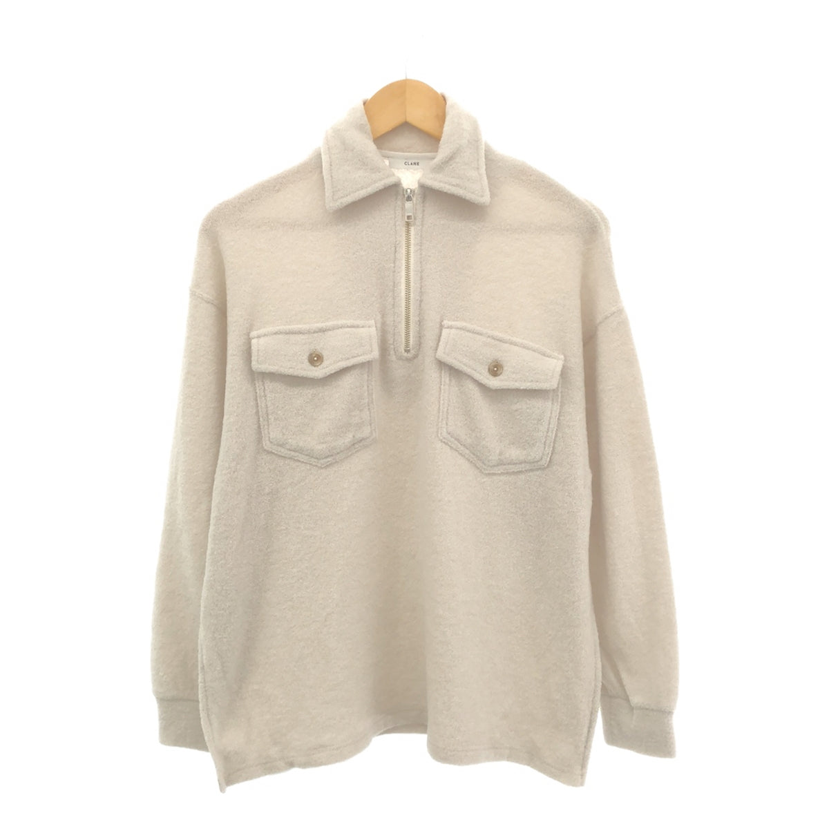 CLANE / クラネ | WOOL RING JERSEY HALF ZIP TOPS ウールリング ジャージー ハーフジップトップス | 1 |  レディース