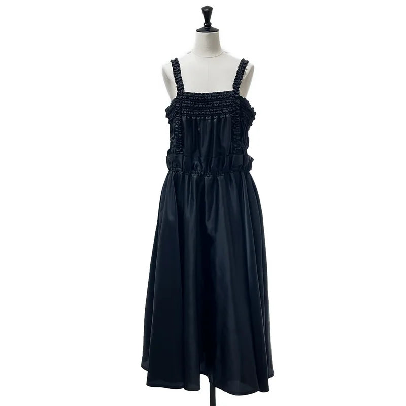 noir kei ninomiya / ノワールケイニノミヤ | 2024AW | ポリエステル フリル装飾 ギャザー ボリューム ドレス ワンピース ジャンバースカート | M | レディース