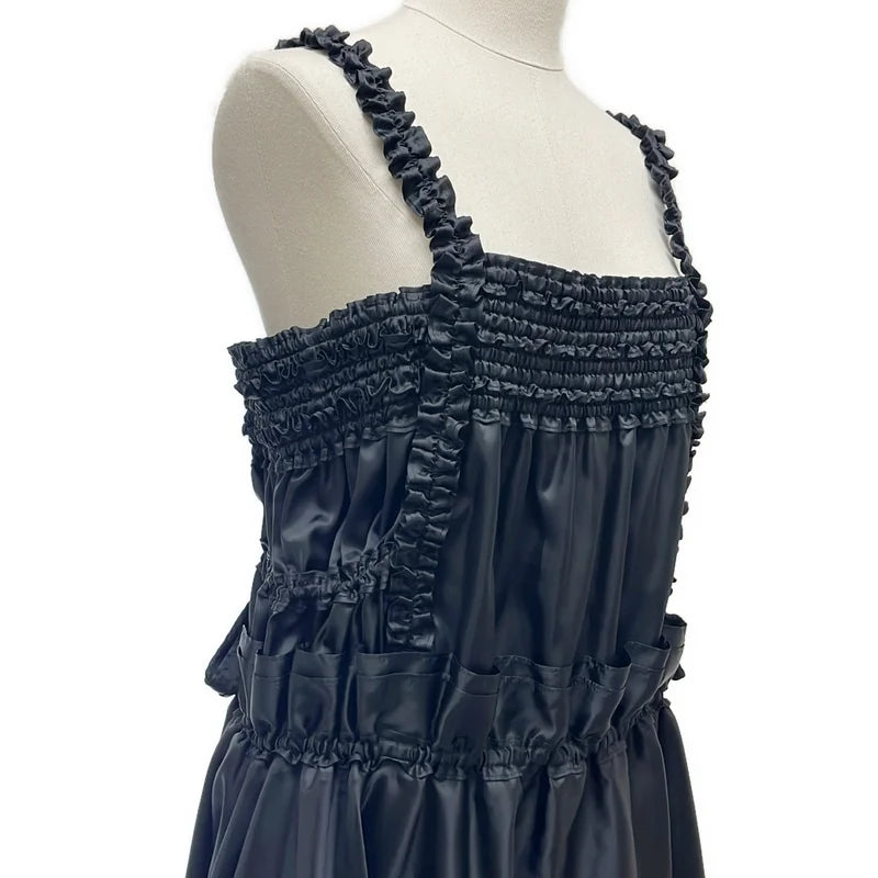 noir kei ninomiya / ノワールケイニノミヤ | 2024AW | ポリエステル フリル装飾 ギャザー ボリューム ドレス ワンピース ジャンバースカート | M | レディース