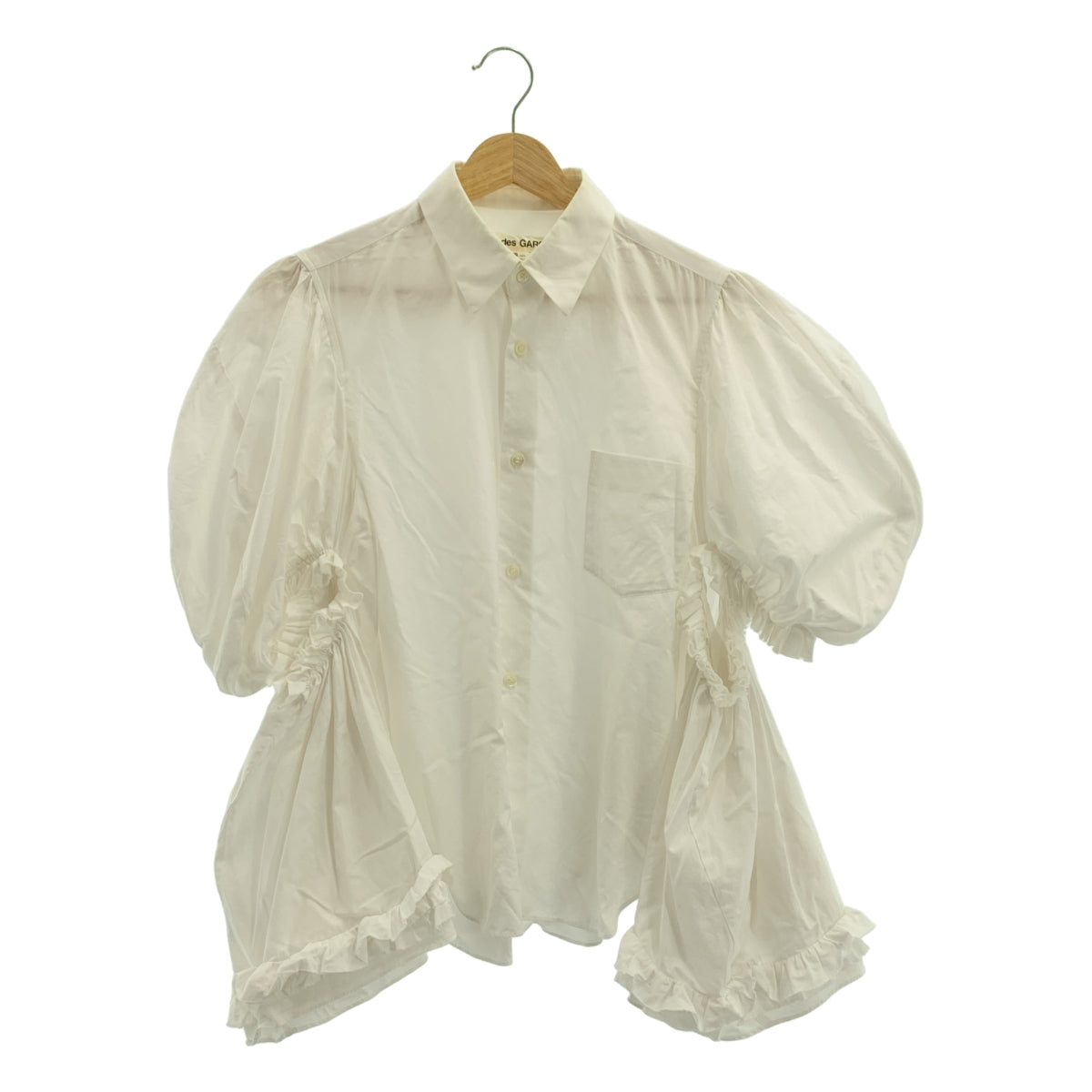 COMME des GARÇONS | 2019 秋冬 | 不對稱荷葉邊裝飾鏤空寬袖襯衫/女式襯衫 | XS | 女款