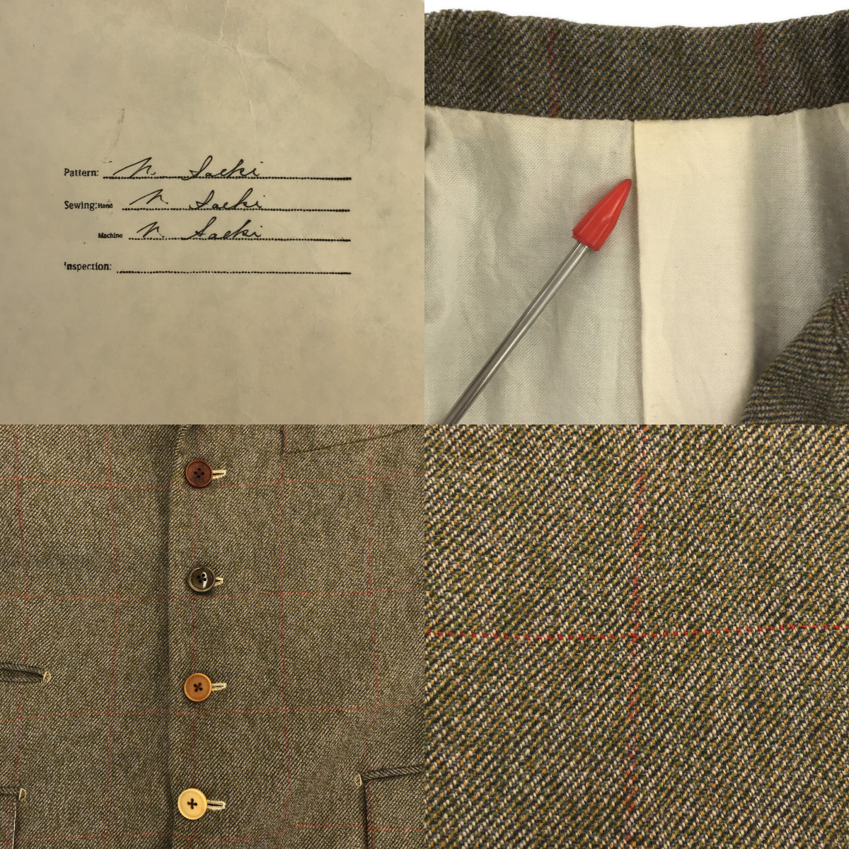 The Crooked Tailor / The Crooked Tailor | Bateman Ogden Glen Hunt / Change Pocket Jacket / Tweed Jacket | 46 | Green | Men's