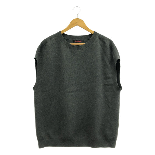 CABaN | Cotton Cashmere Crew Neck Knit Vest | M | Charcoal Gray | Men's