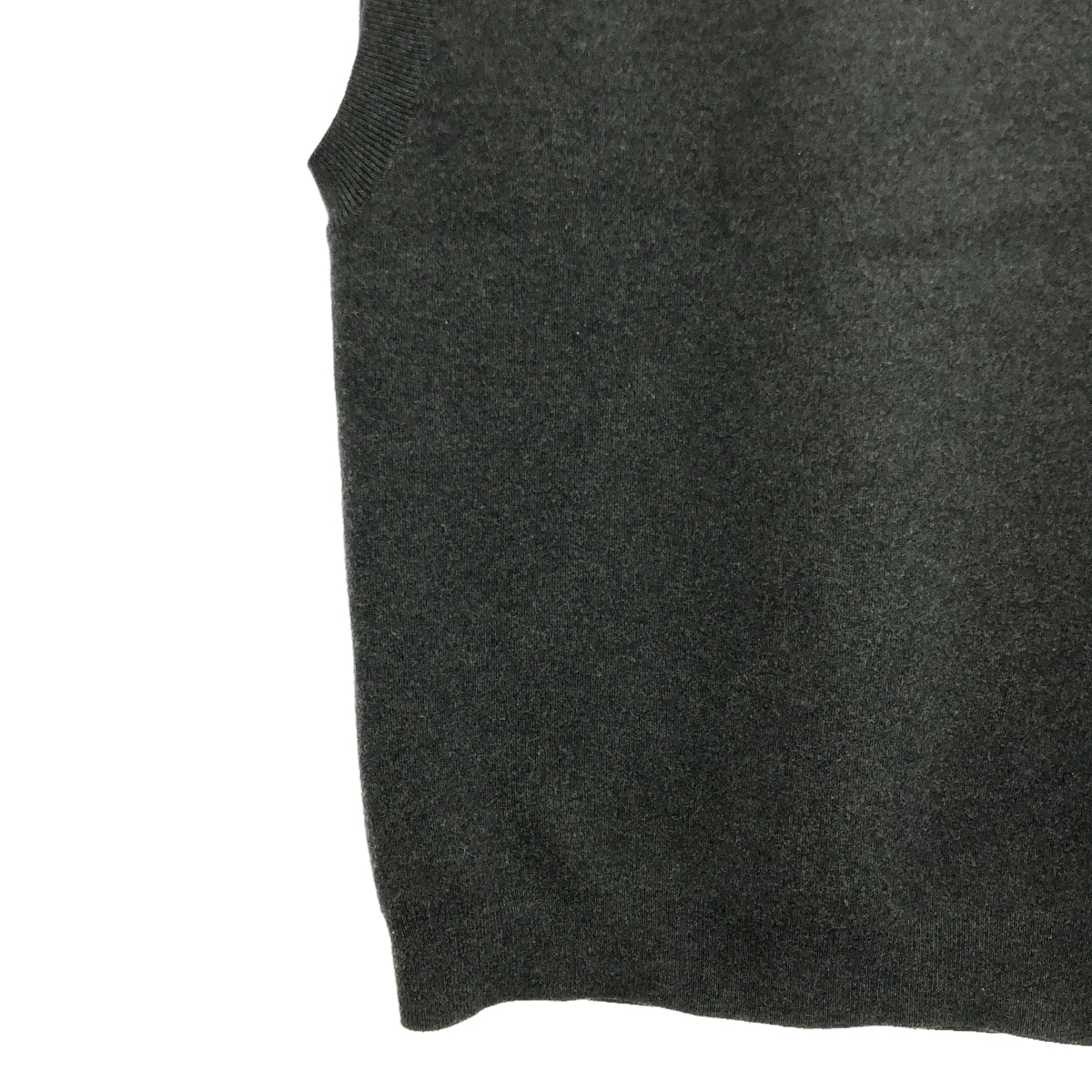 CABaN | Cotton Cashmere Crew Neck Knit Vest | M | Charcoal Gray | Men's