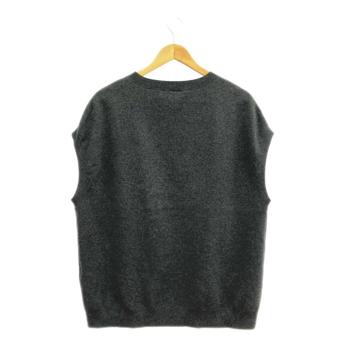 CABaN | Cotton Cashmere Crew Neck Knit Vest | M | Charcoal Gray | Men's