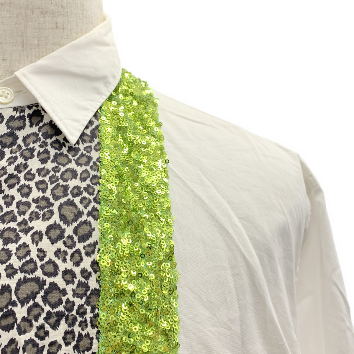 COMME des GARÇONS HOMME PLUS | 2018 春夏 | 亮片豹紋印花寬鬆襯衫 | 小尺寸 | 男款