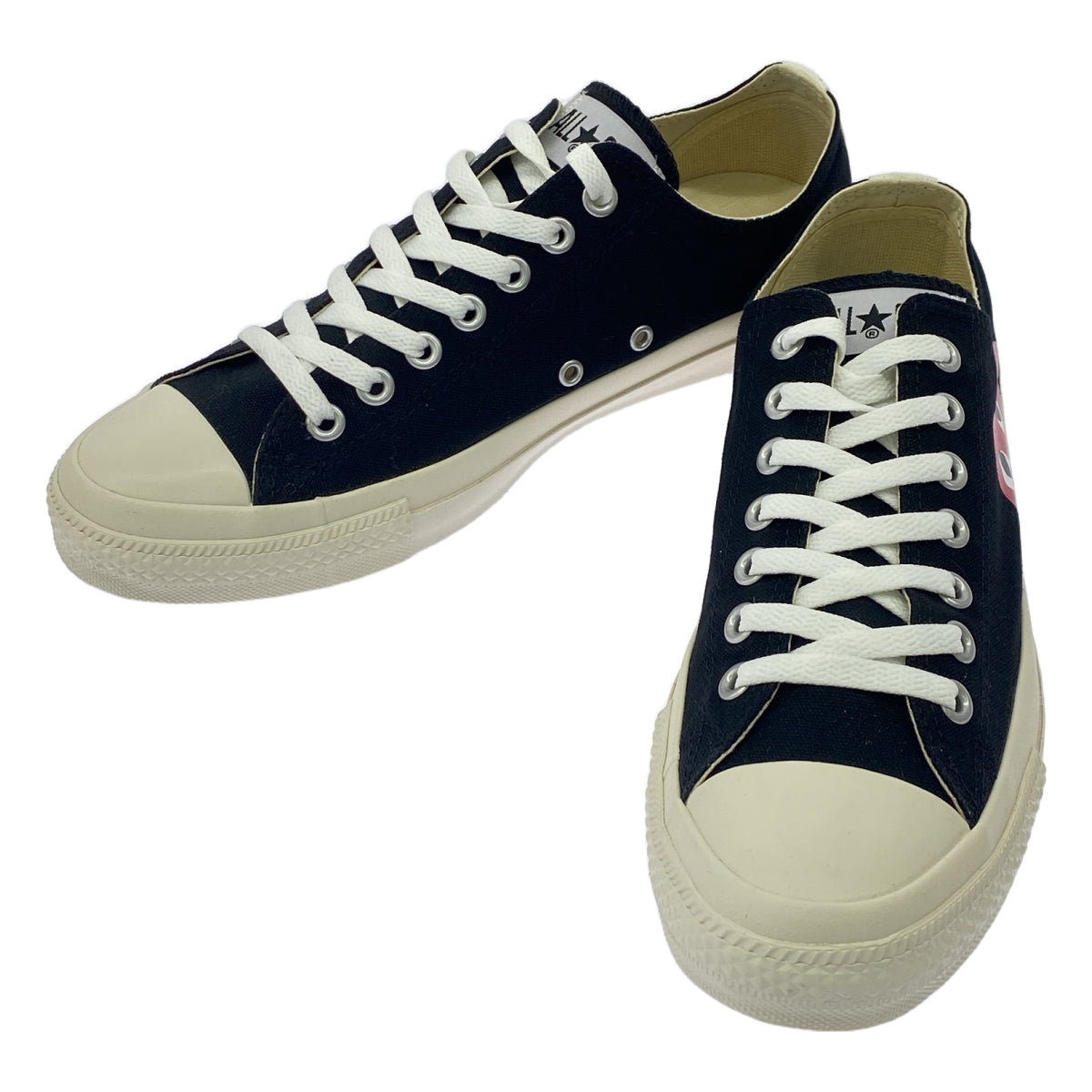 PLAY COMME des GARCONS / 플레이콤 데 갤슨 | × CONVERSE 컨버스 / ALL STAR OX 올스타 로우 컷 스니커즈 | 27cm | 블랙 / 화이트 | 남성