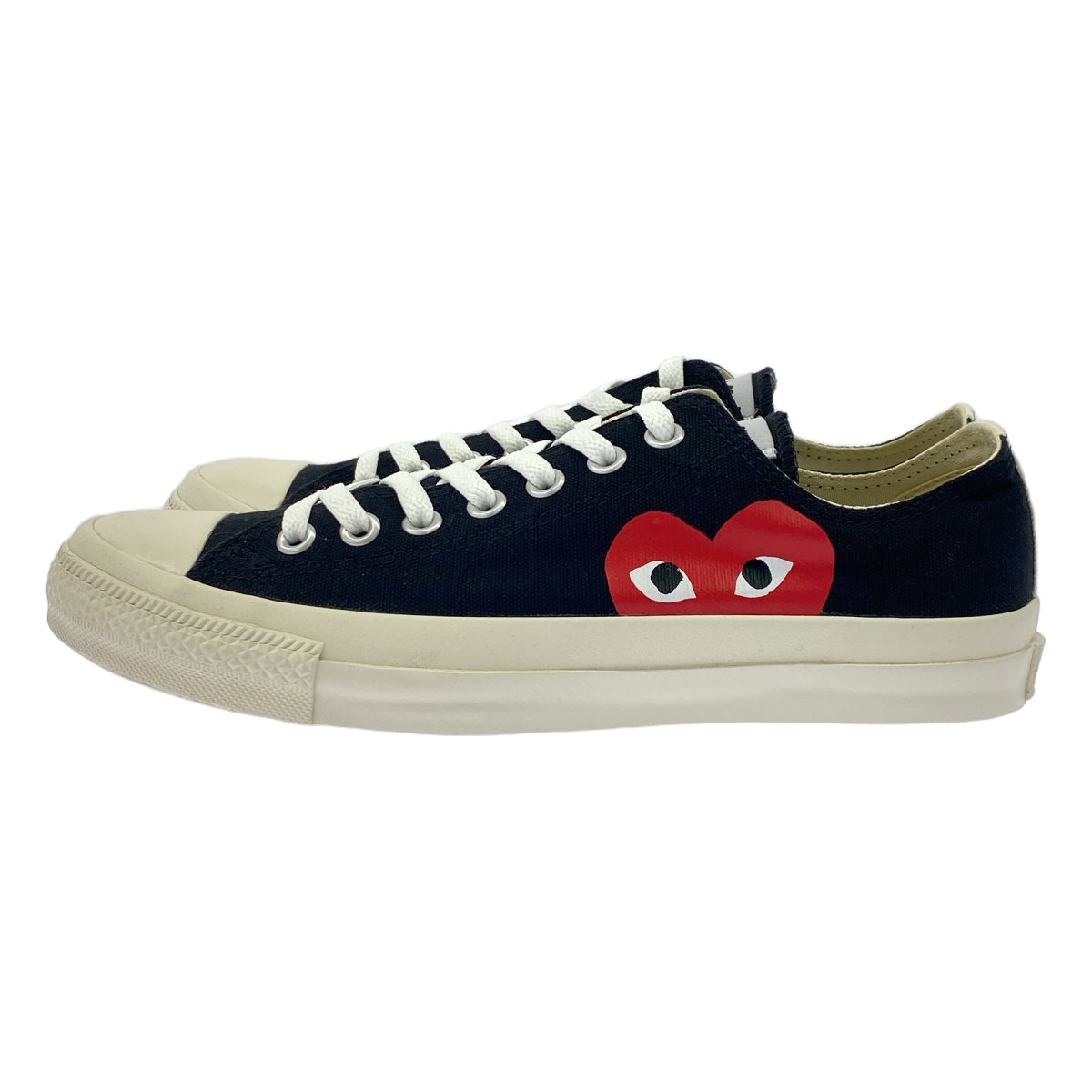 PLAY COMME des GARCONS / 플레이콤 데 갤슨 | × CONVERSE 컨버스 / ALL STAR OX 올스타 로우 컷 스니커즈 | 27cm | 블랙 / 화이트 | 남성