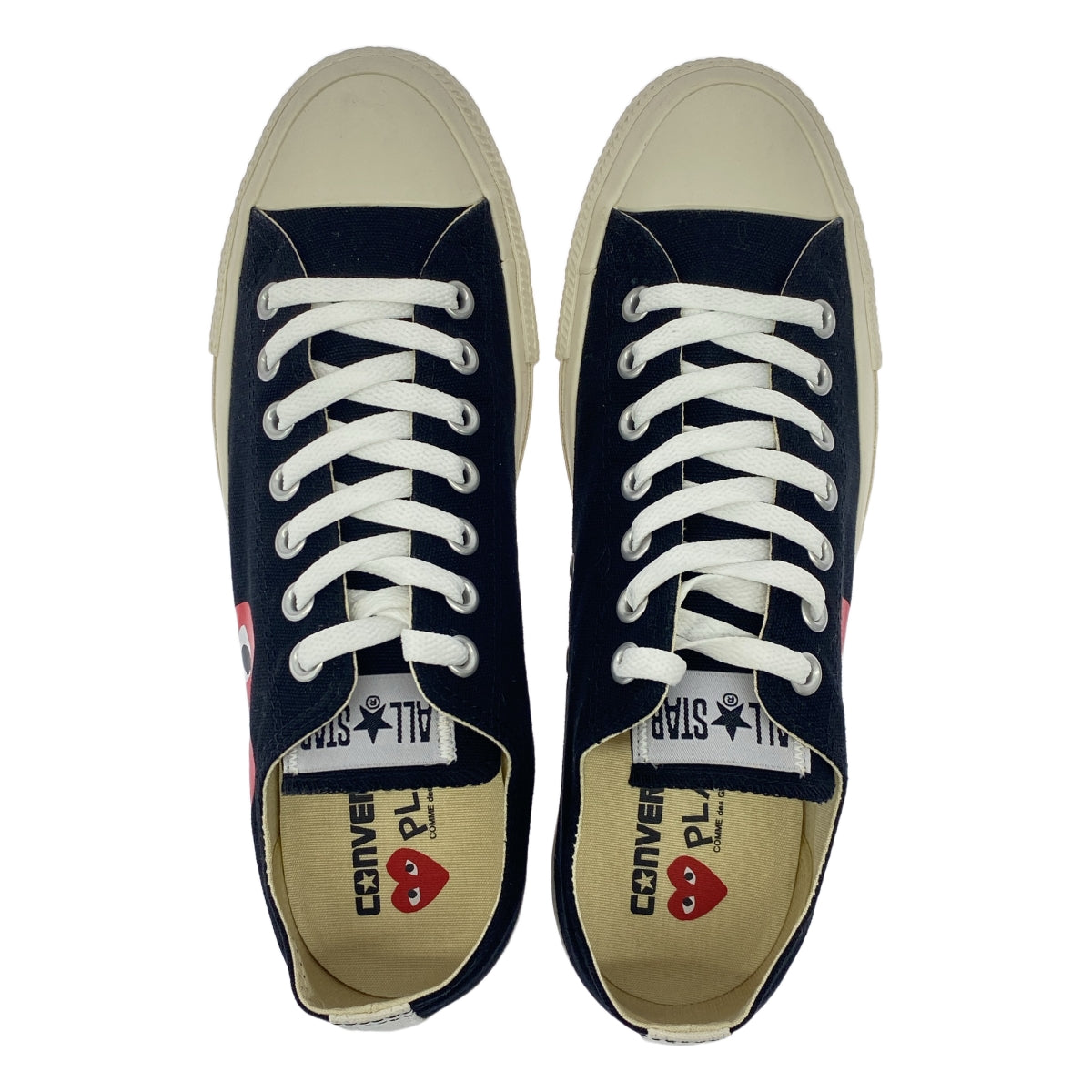 PLAY COMME des GARCONS / 플레이콤 데 갤슨 | × CONVERSE 컨버스 / ALL STAR OX 올스타 로우 컷 스니커즈 | 27cm | 블랙 / 화이트 | 남성