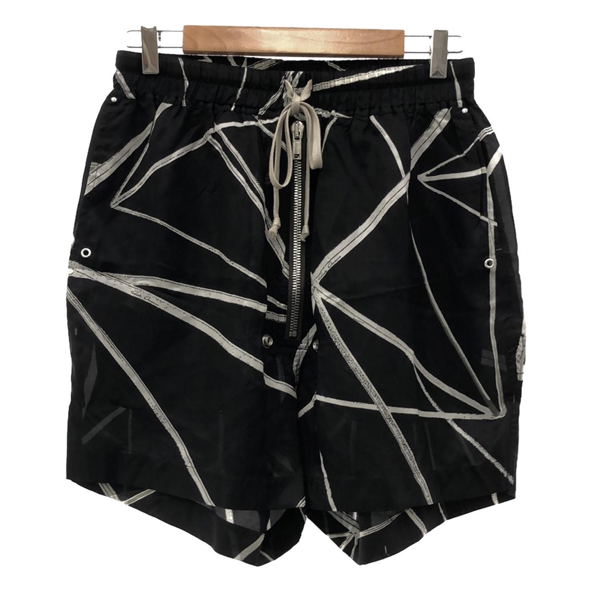 Rick Owens / リックオウエンス | BELA BOXERS IN LIGHT CUPRO / ドローストリング ジップ ショートパンツ | 48 | ブラック | メンズ