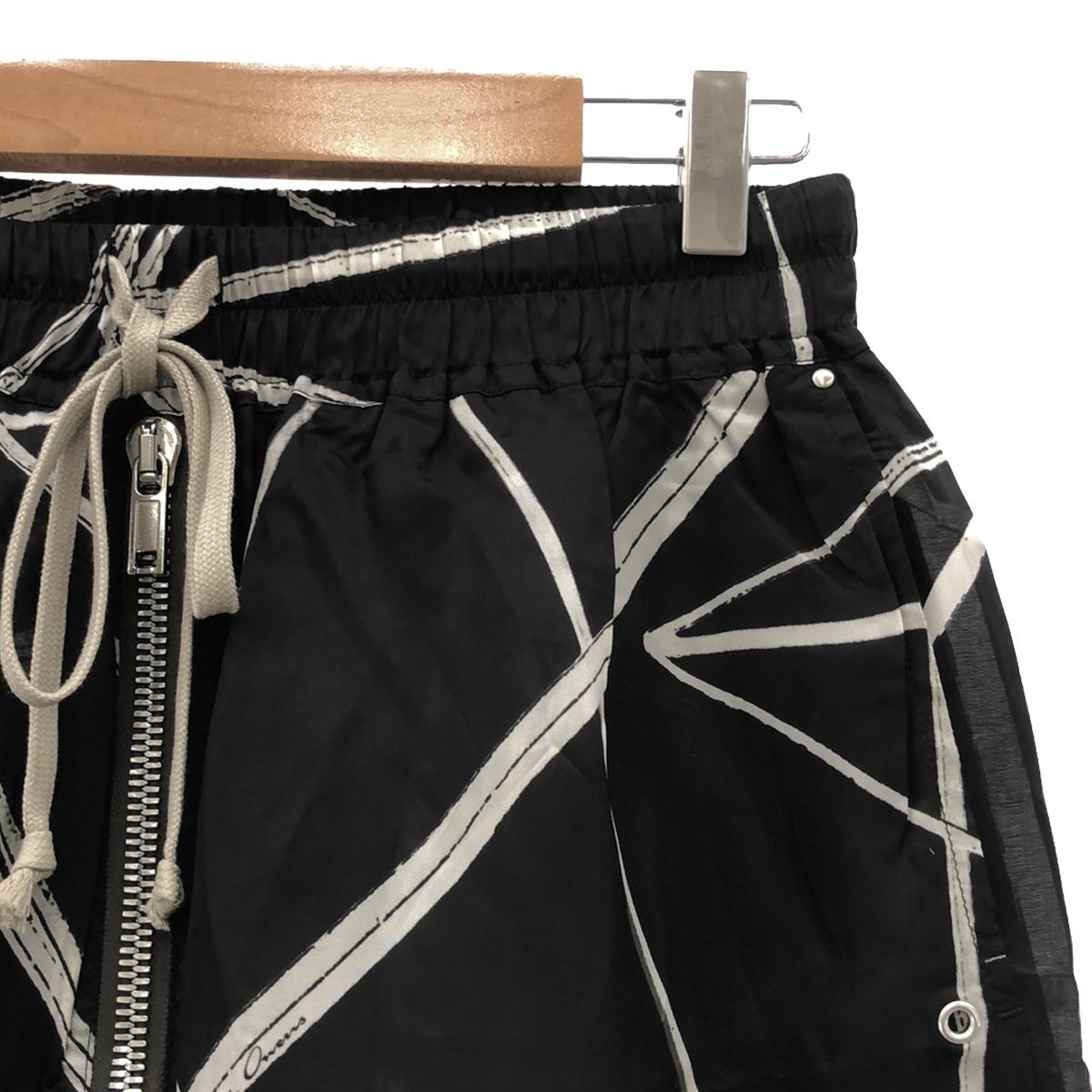 Rick Owens / リックオウエンス | BELA BOXERS IN LIGHT CUPRO / ドローストリング ジップ ショートパンツ | 48 | ブラック | メンズ