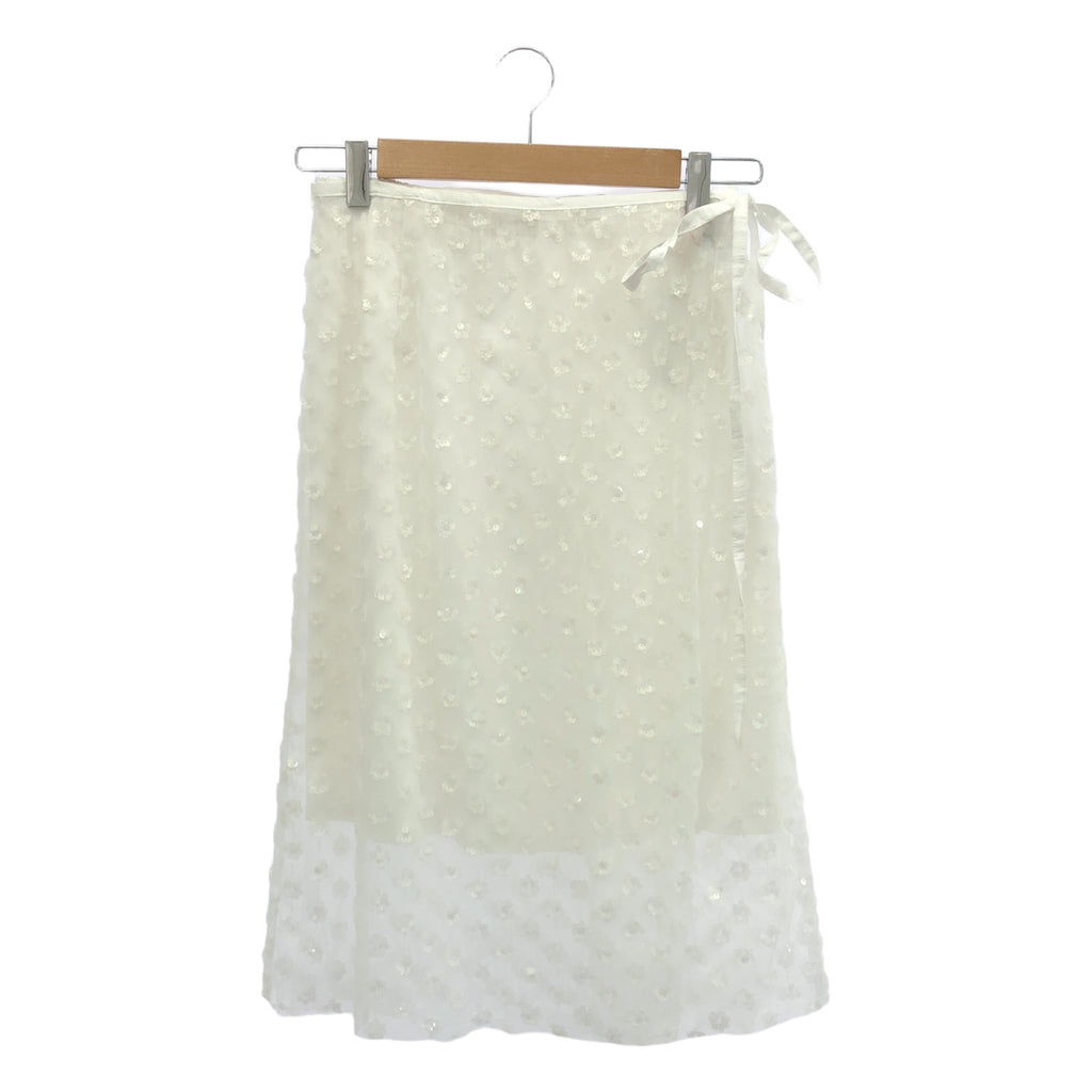 【新品】  Maison Special / メゾンスペシャル | 2025SS | Multi Fabric Glitter Flower ラップスカート | F | ホワイト | レディース