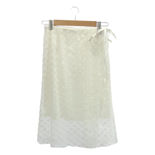 【新品】  Maison Special / メゾンスペシャル | 2025SS | Multi Fabric Glitter Flower ラップスカート | F | ホワイト | レディース