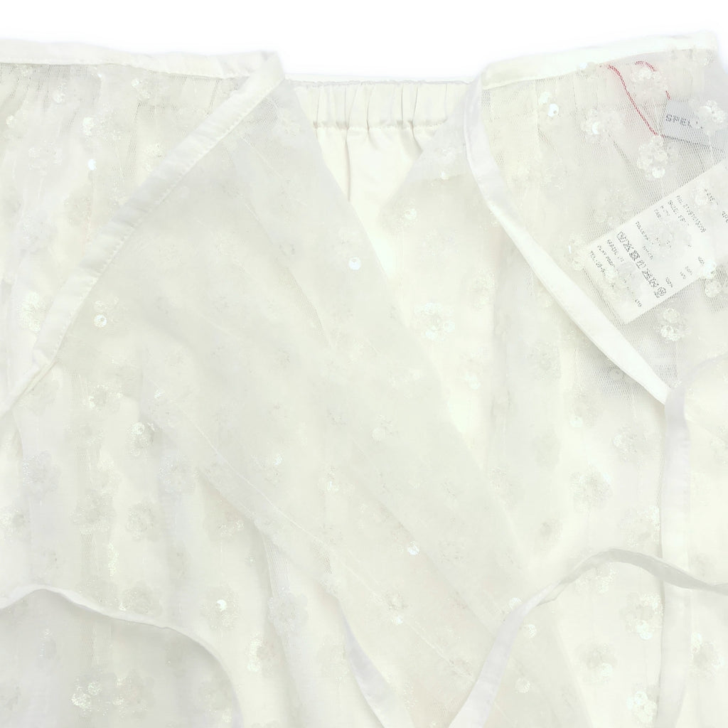 【新品】  Maison Special / メゾンスペシャル | 2025SS | Multi Fabric Glitter Flower ラップスカート | F | ホワイト | レディース