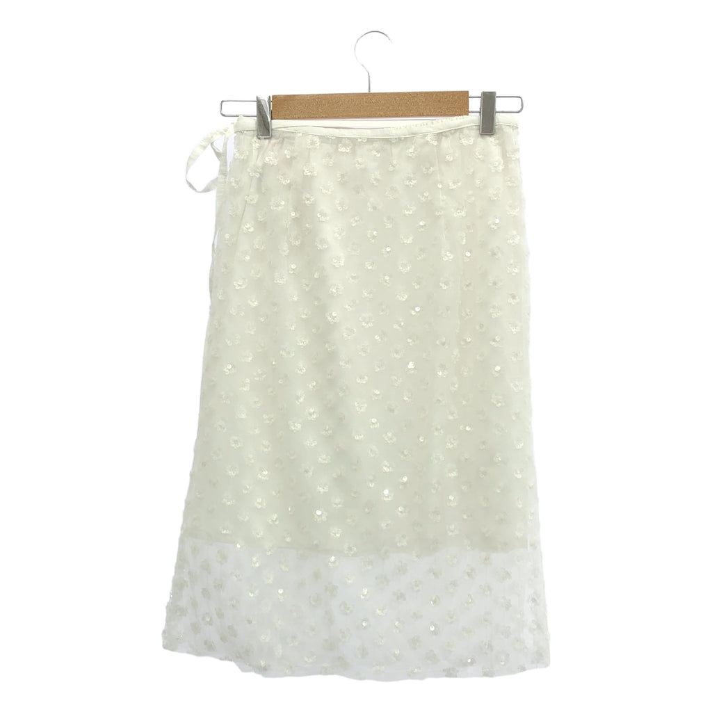 【新品】  Maison Special / メゾンスペシャル | 2025SS | Multi Fabric Glitter Flower ラップスカート | F | ホワイト | レディース