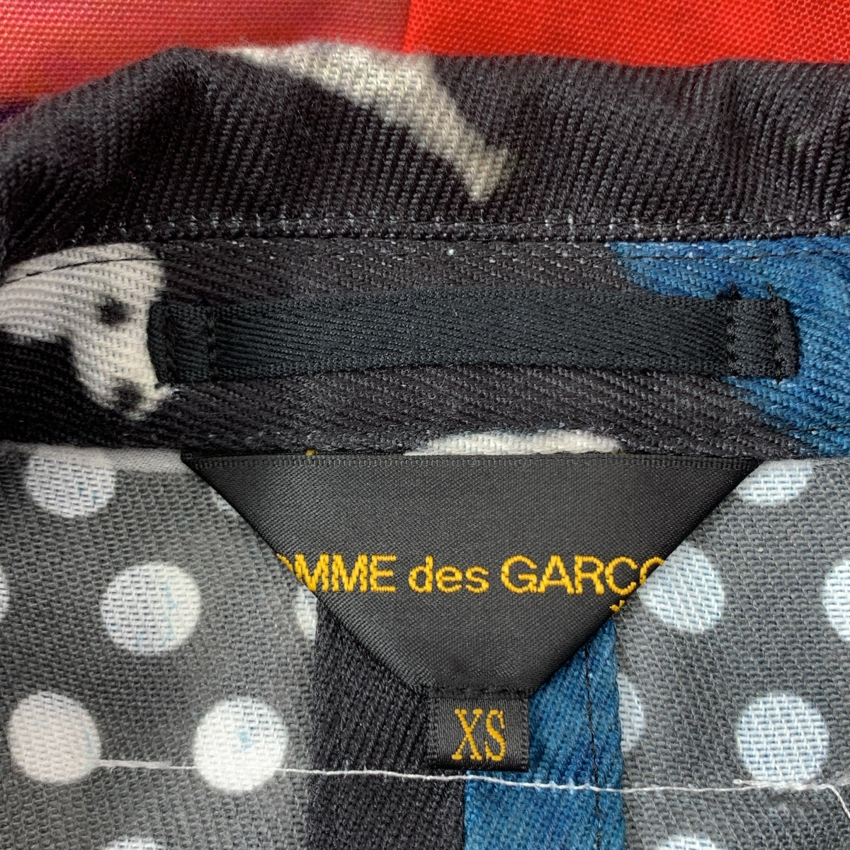 COMME des GARCONS / 컴데 갤슨 | 2018SS | 폴리에스테르 무늬 아트 도킹 레이어드 백컷아웃 오버코트 | XS |