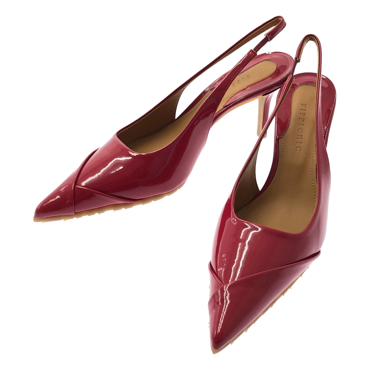 【미품】 PIPPICHIC / 핏피식 | 특허 가죽 포인티드 투 힐 펌프스 | 37 | 레드 | 여성