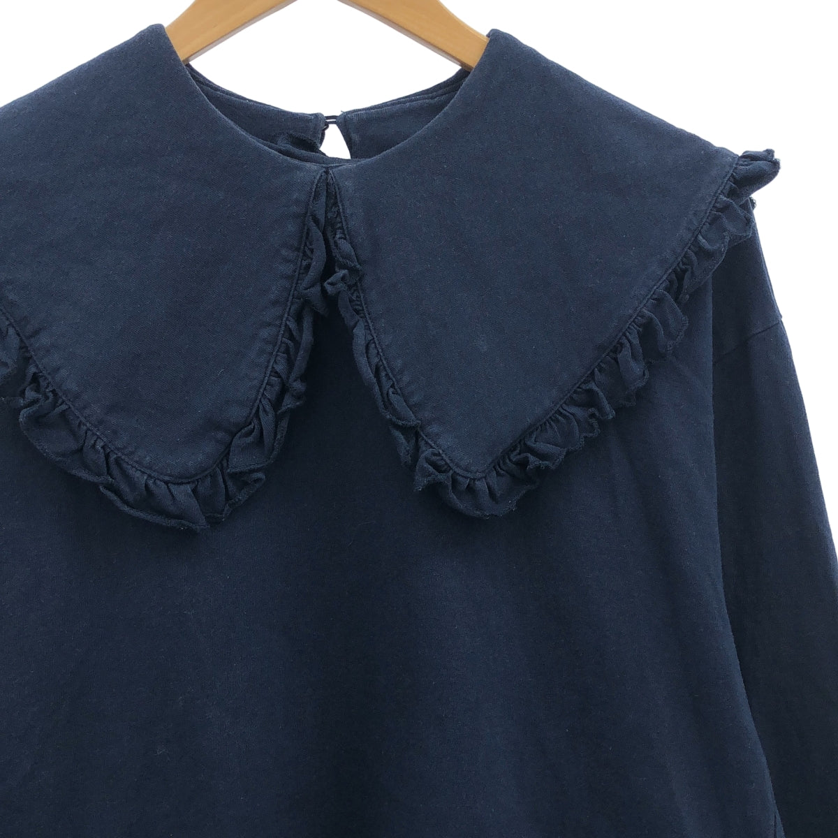 HOLIDAY / ホリデイ | SUPER FINE DRY PURITAN ピューリタンカラー コットン カットソー | XL | ネイビー | レディース