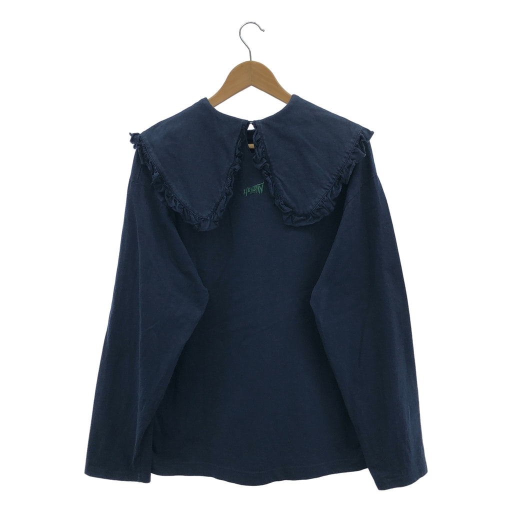 HOLIDAY / ホリデイ | SUPER FINE DRY PURITAN ピューリタンカラー コットン カットソー | XL | ネイビー | レディース