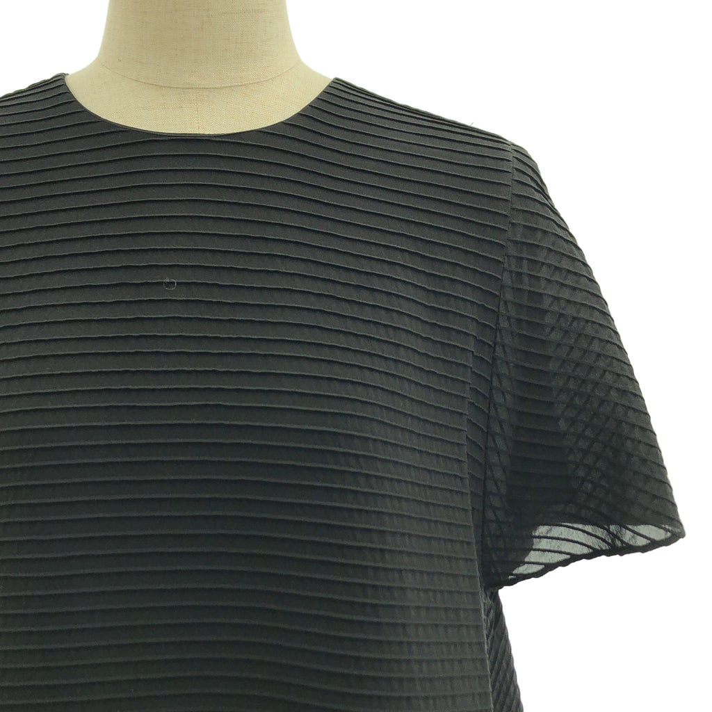 BALENCIAGA / バレンシアガ | SILK / シルク ボーダー プルオーバー ワンピース | 38 | ブラック | レディース