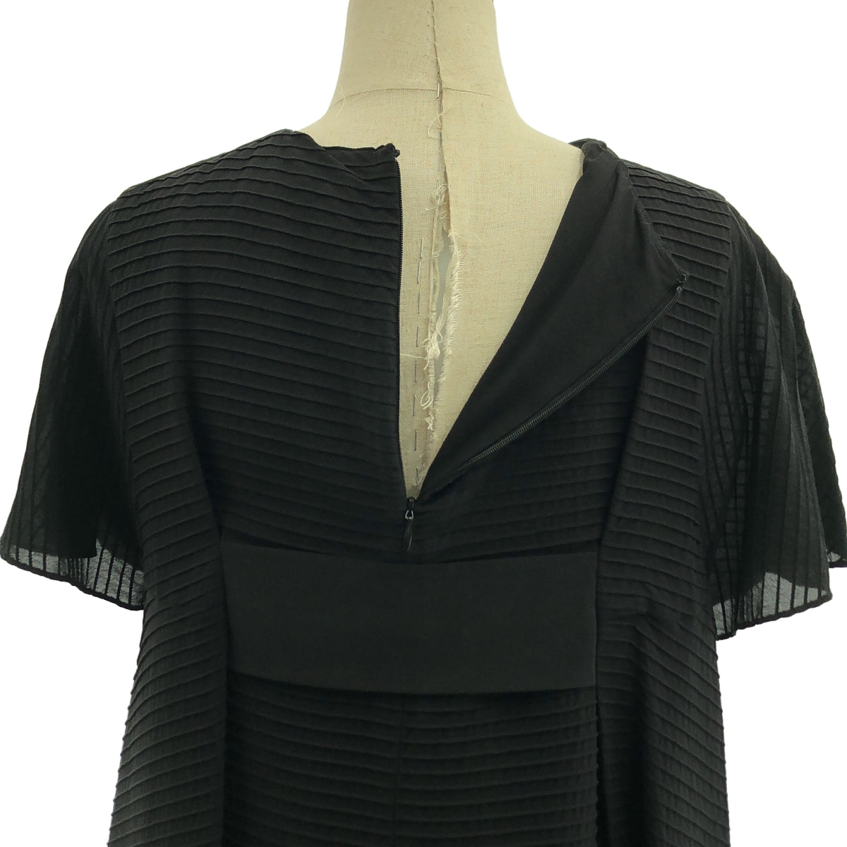 BALENCIAGA / バレンシアガ | SILK / シルク ボーダー プルオーバー ワンピース | 38 | ブラック | レディース