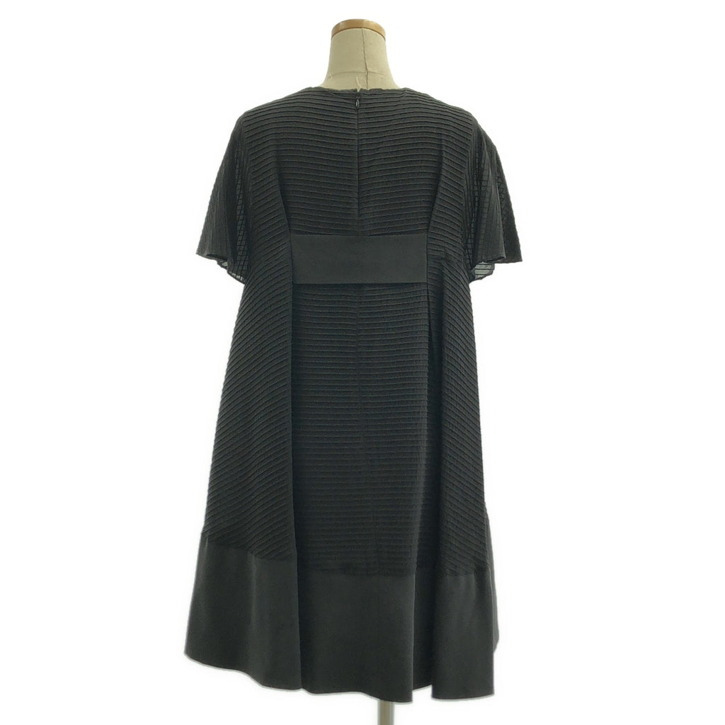 BALENCIAGA / バレンシアガ | SILK / シルク ボーダー プルオーバー ワンピース | 38 | ブラック | レディース