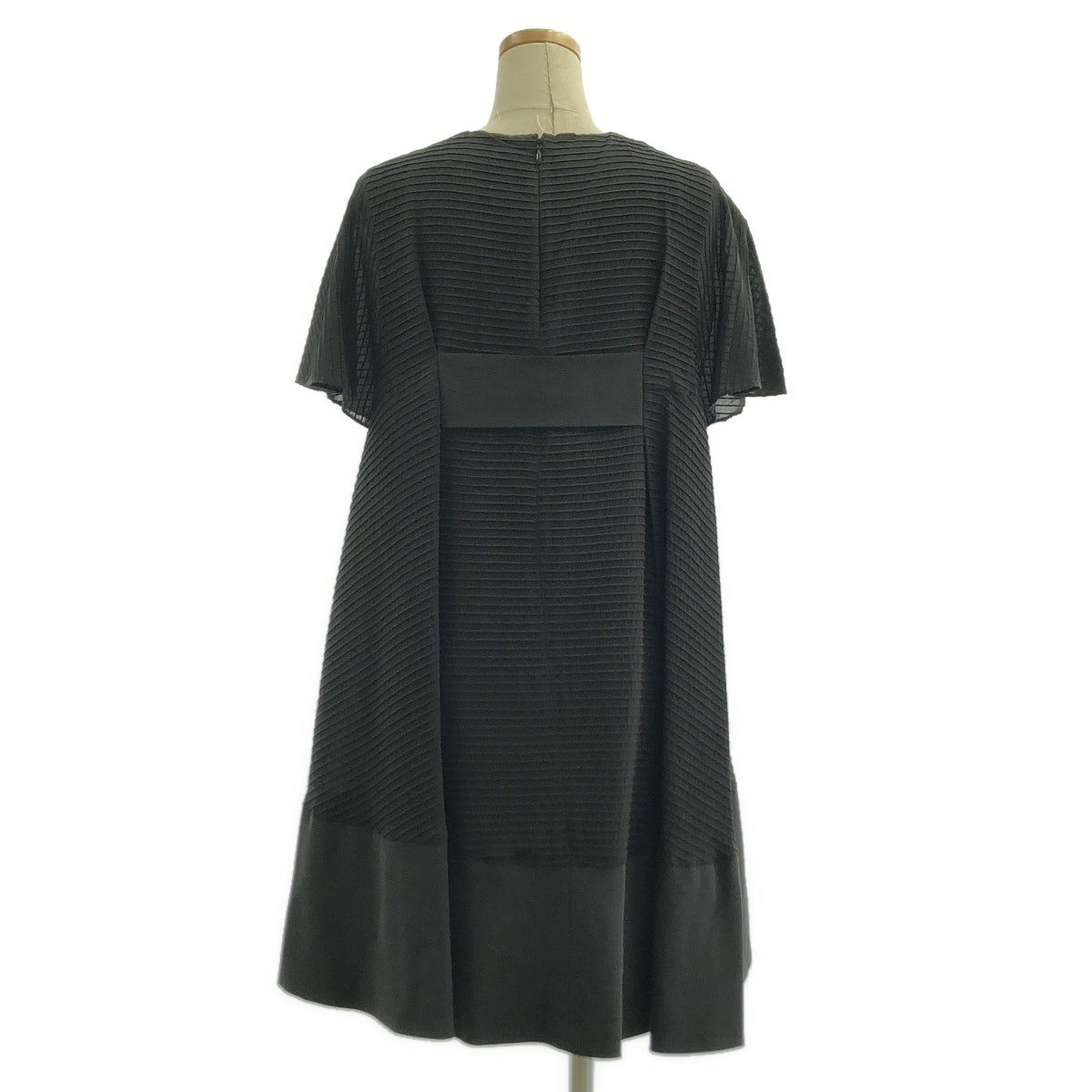 BALENCIAGA / バレンシアガ | SILK / シルク ボーダー プルオーバー ワンピース | 38 | ブラック | レディース