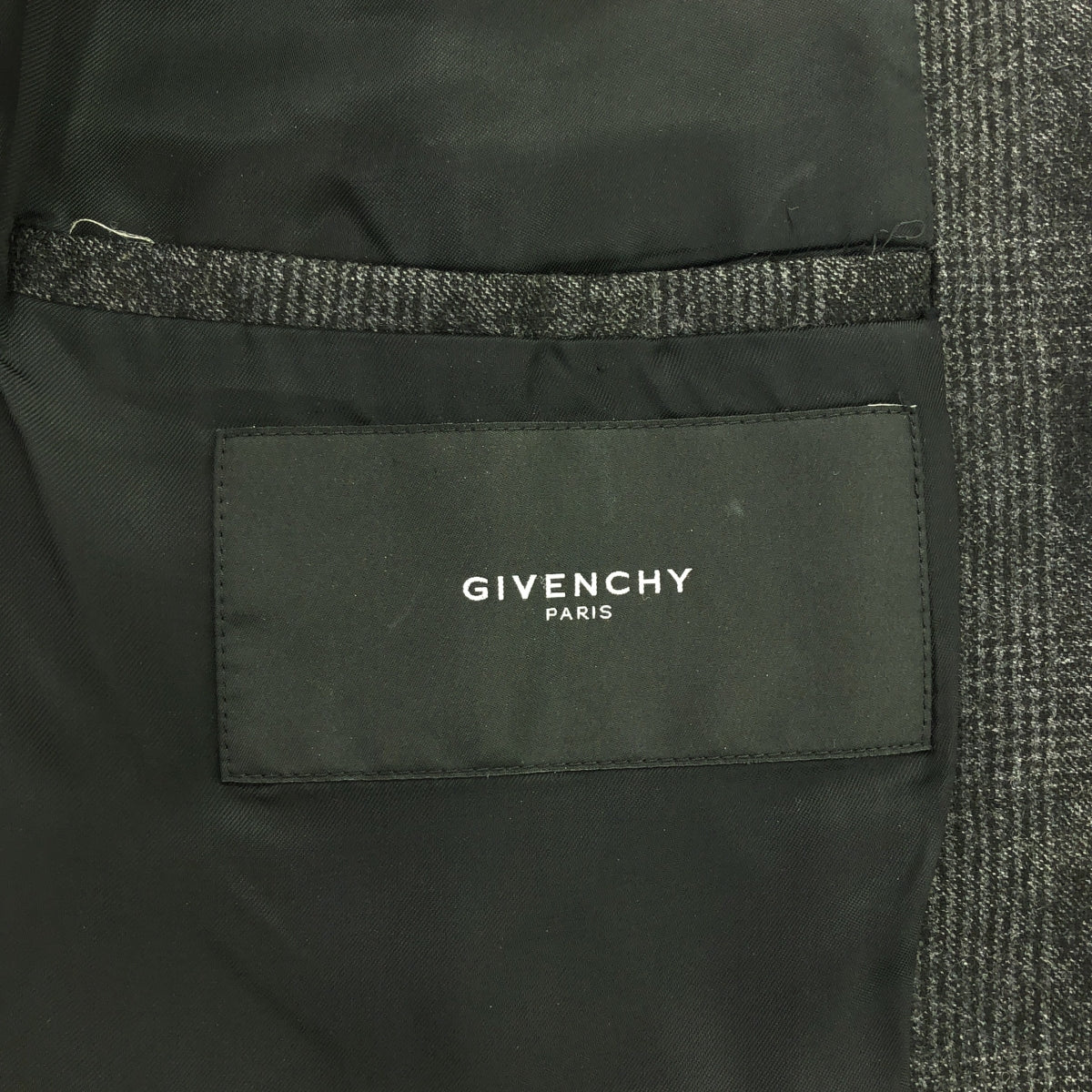 GIVENCHY / ジバンシィ | ウール チェック テーラードジャケット | 48 | グレー | メンズ