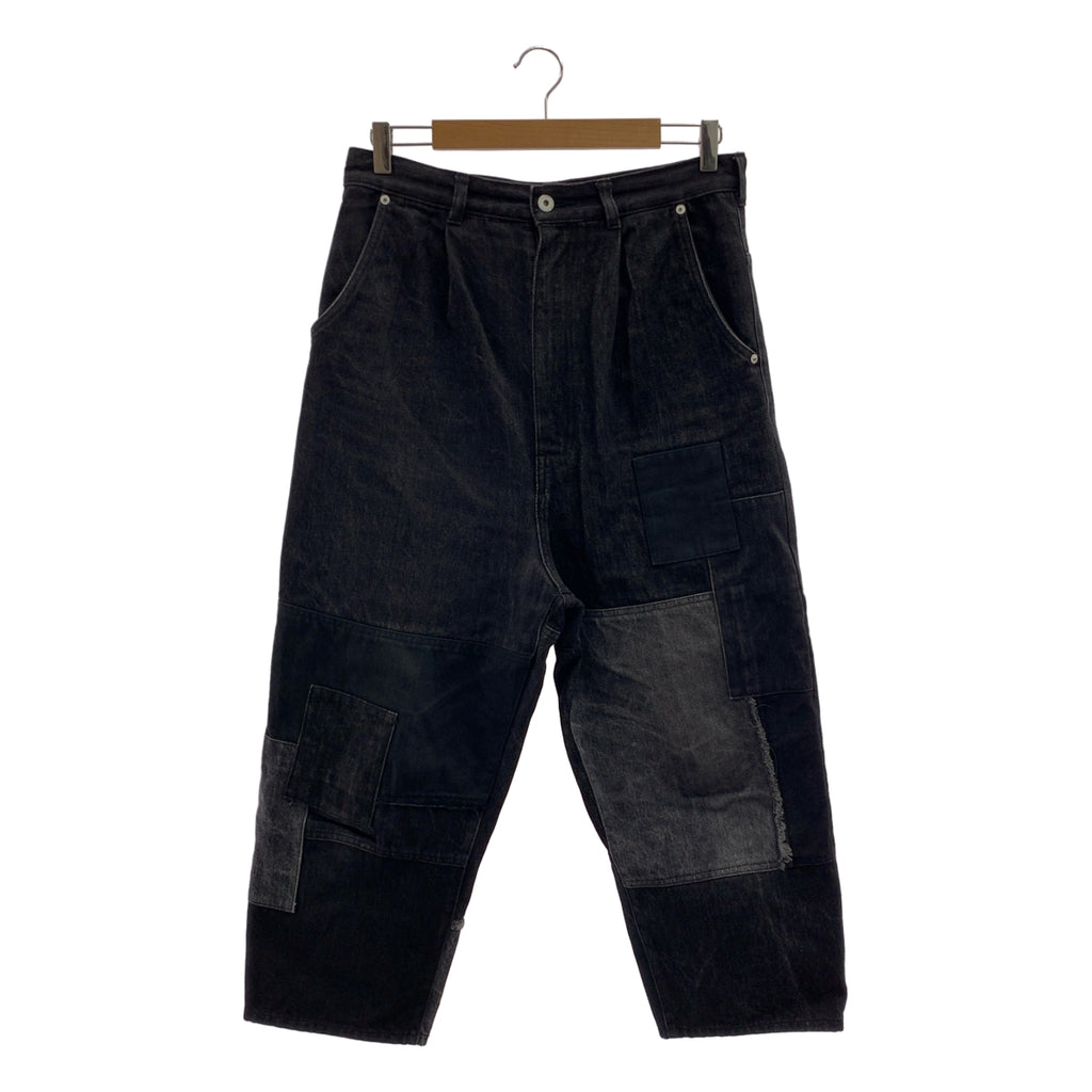 COMME des GARÇONS HOMME | 2022 秋冬 |拼布牛仔長褲 |尺寸 XS |黑色|男士