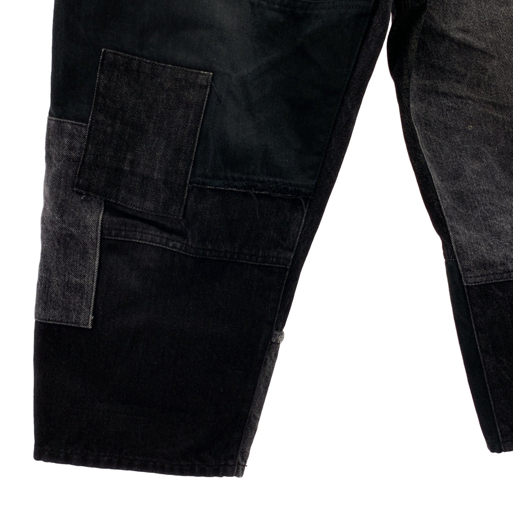 COMME des GARÇONS HOMME | 2022 秋冬 |拼布牛仔長褲 |尺寸 XS |黑色|男士