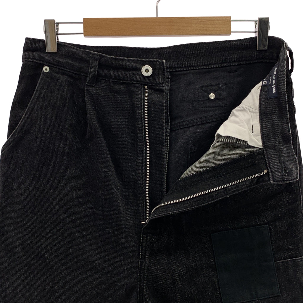 COMME des GARÇONS HOMME | 2022 秋冬 |拼布牛仔長褲 |尺寸 XS |黑色|男士