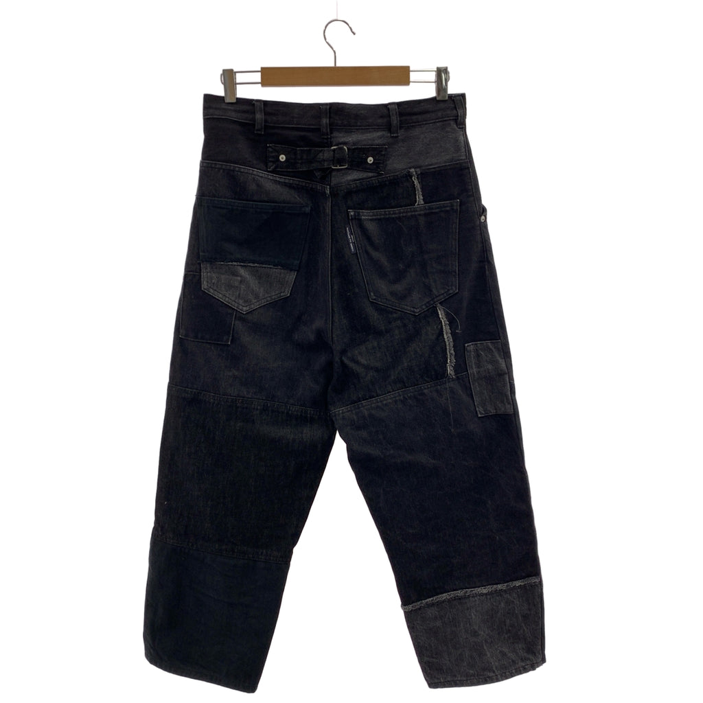 COMME des GARÇONS HOMME | 2022 秋冬 |拼布牛仔長褲 |尺寸 XS |黑色|男士