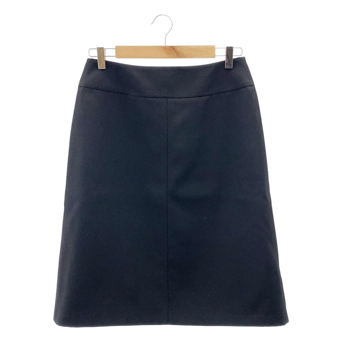 [全新品] 愛馬仕 | 羊毛華達呢十字拉鍊半身裙 | 38碼 | 黑色 | 女款