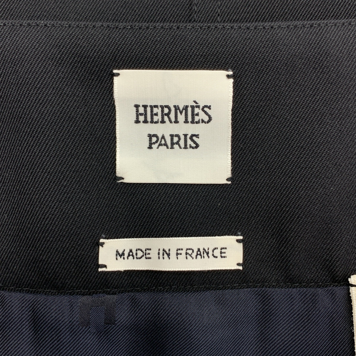 [全新品] 愛馬仕 | 羊毛華達呢十字拉鍊半身裙 | 38碼 | 黑色 | 女款