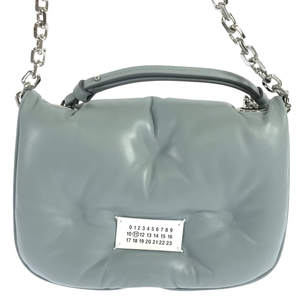 【美品】  Maison Margiela / メゾンマルジェラ | 2024SS | Glam Slam Flap bag / 2way チェーンショルダー グラムスラム フラップ ポケット ラムレザー ハンドバッグ | UNI | グレー系 | レディース