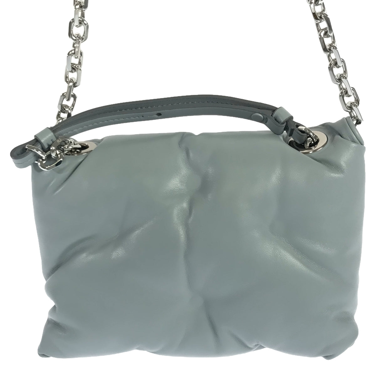 【美品】  Maison Margiela / メゾンマルジェラ | 2024SS | Glam Slam Flap bag / 2way チェーンショルダー グラムスラム フラップ ポケット ラムレザー ハンドバッグ | UNI | グレー系 | レディース