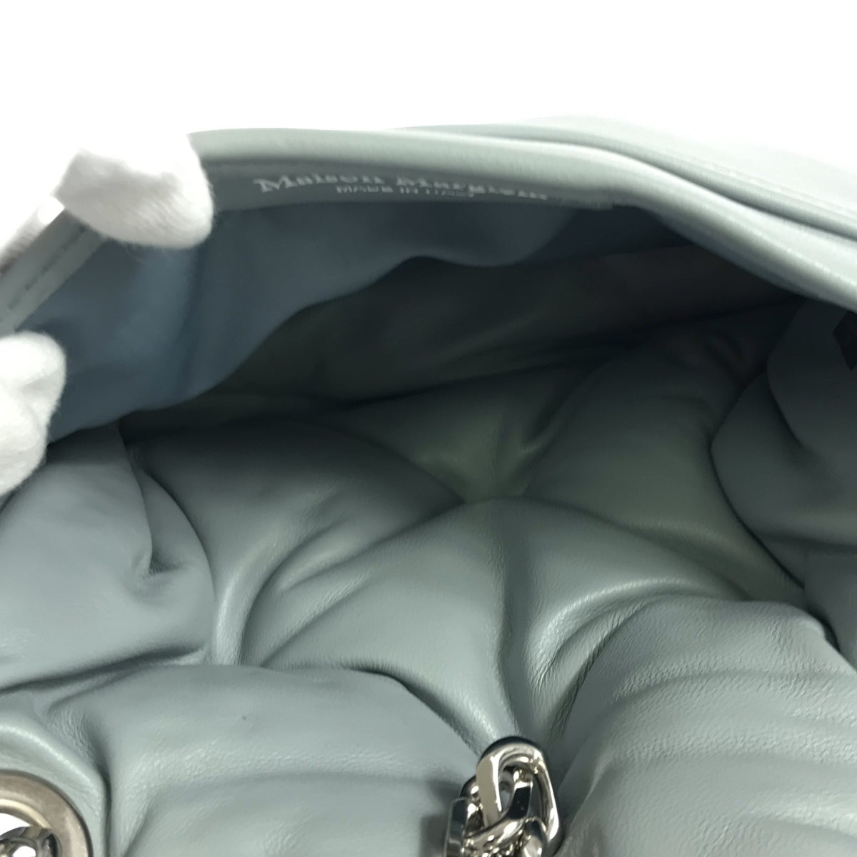 【미품】 Maison Margiela / 메종 마르제라 | 2024SS | Glam Slam Flap bag / 2way 체인 숄더 그램 슬램 플랩 포켓 램 가죽 핸드백 | UNI | 그레이 시스템 | 여성