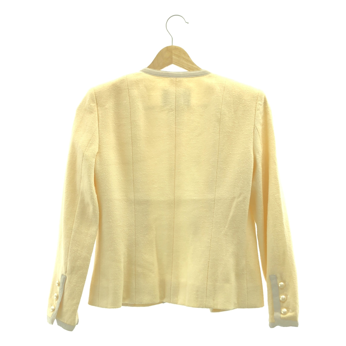 CHANEL / シャネル | ウール パールボタン ノーカラージャケット | 36 | レディース