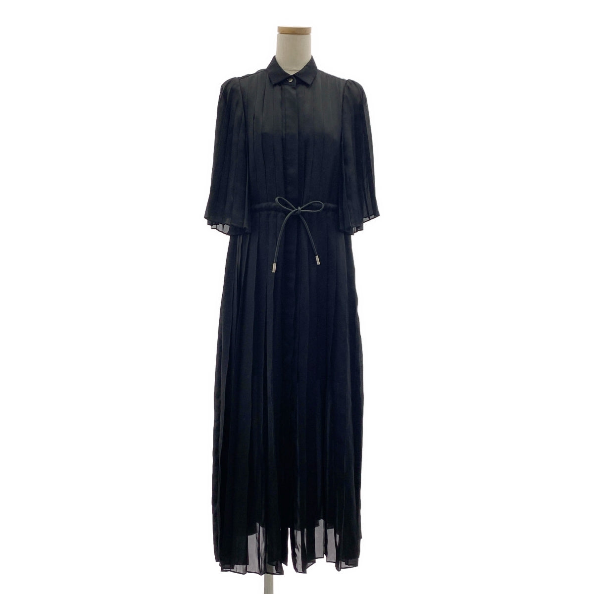 sacai / サカイ | 2022SS | Leopard-Print Pleated Tie-Waist Midi Shirtdress レオパード プリーツ ワンピース | 1 | レディース