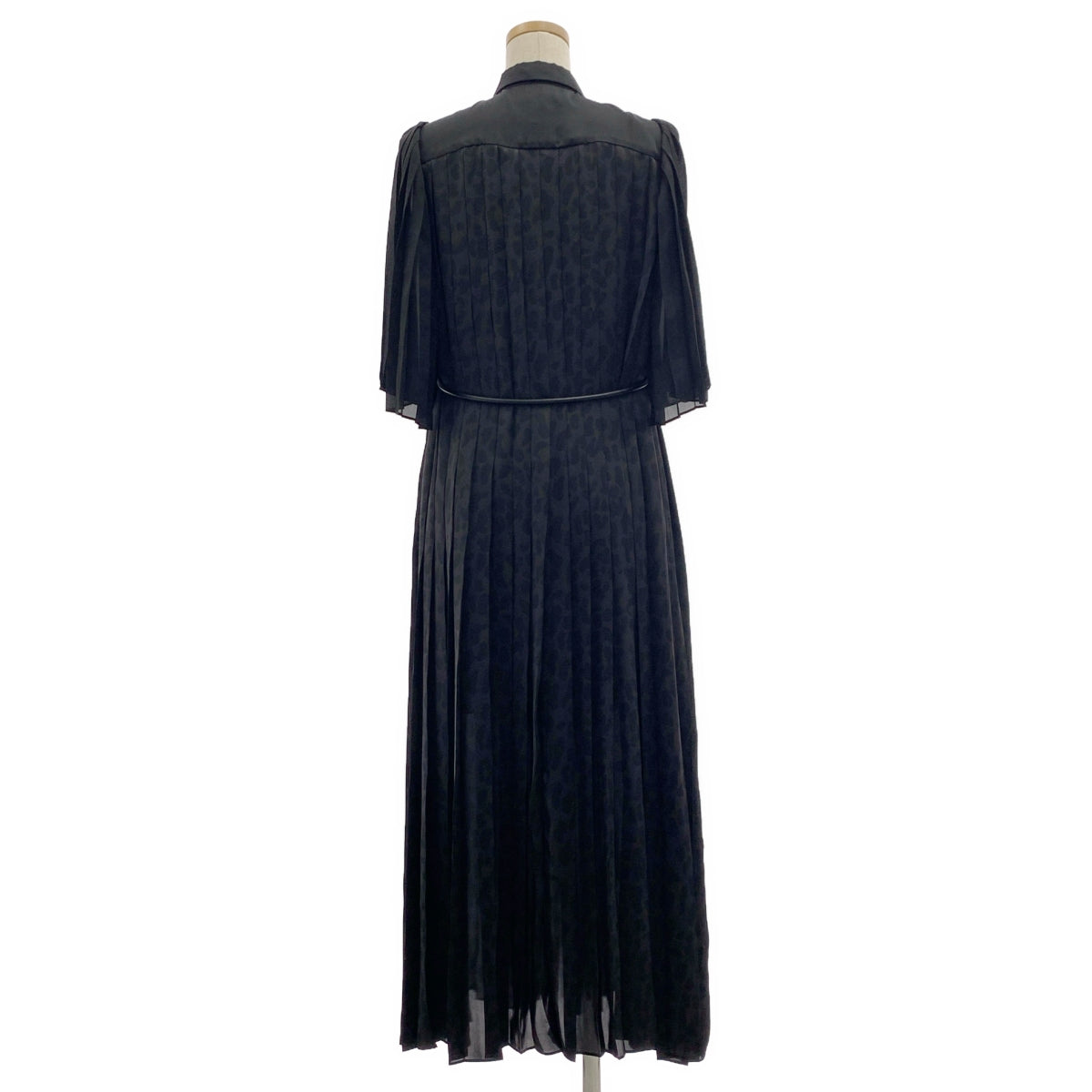 sacai / サカイ | 2022SS | Leopard-Print Pleated Tie-Waist Midi Shirtdress レオパード プリーツ ワンピース | 1 | レディース