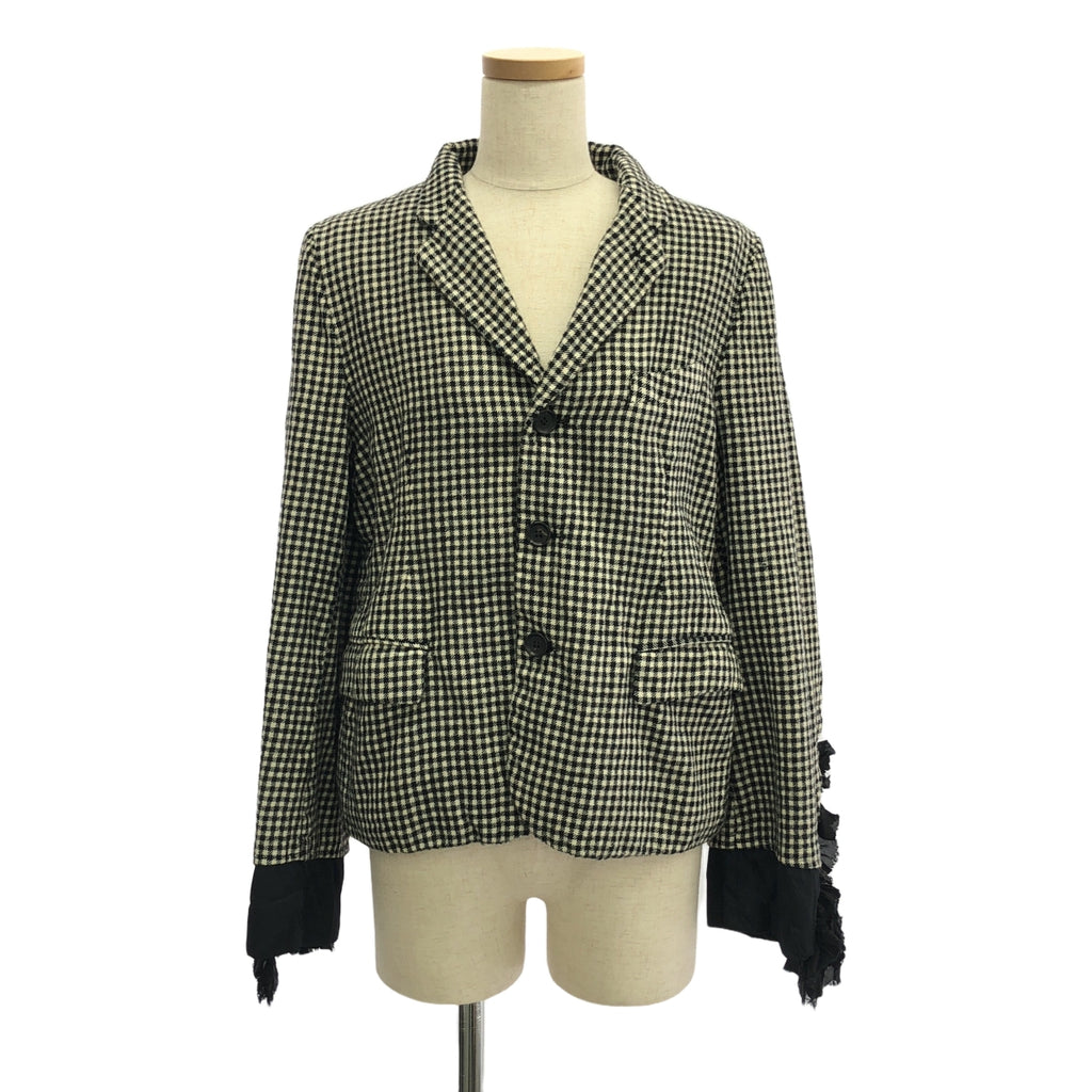 COMME des GARCONS COMME des GARCONS |荷葉邊單排扣外套 / 全襯裡 | M |白色/黑色 |女性的