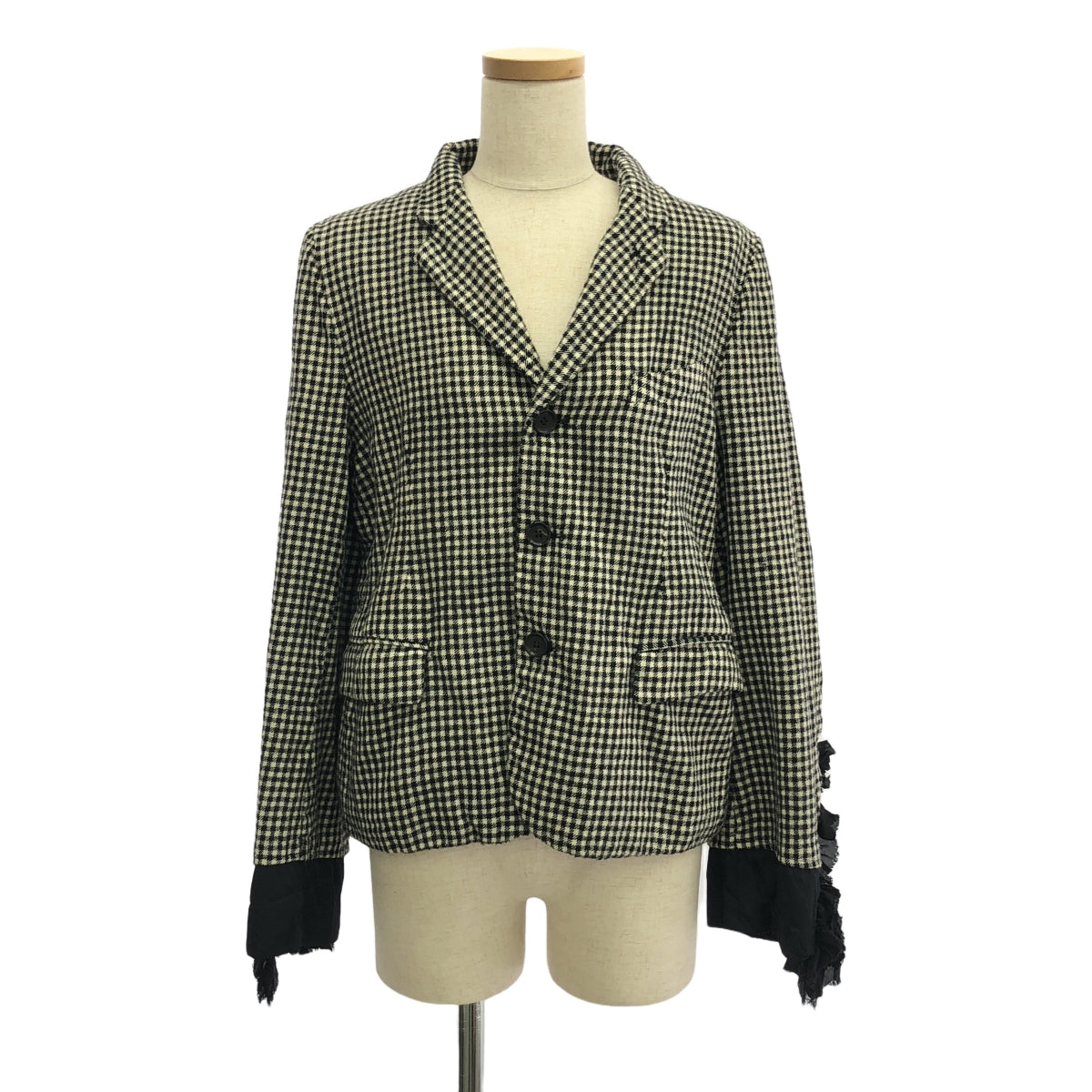 COMME des GARCONS COMME des GARCONS |荷葉邊單排扣外套 / 全襯裡 | M |白色/黑色 |女性的