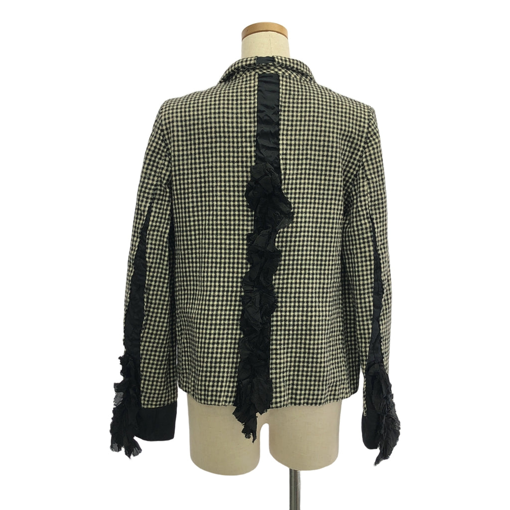 COMME des GARCONS COMME des GARCONS |荷葉邊單排扣外套 / 全襯裡 | M |白色/黑色 |女性的